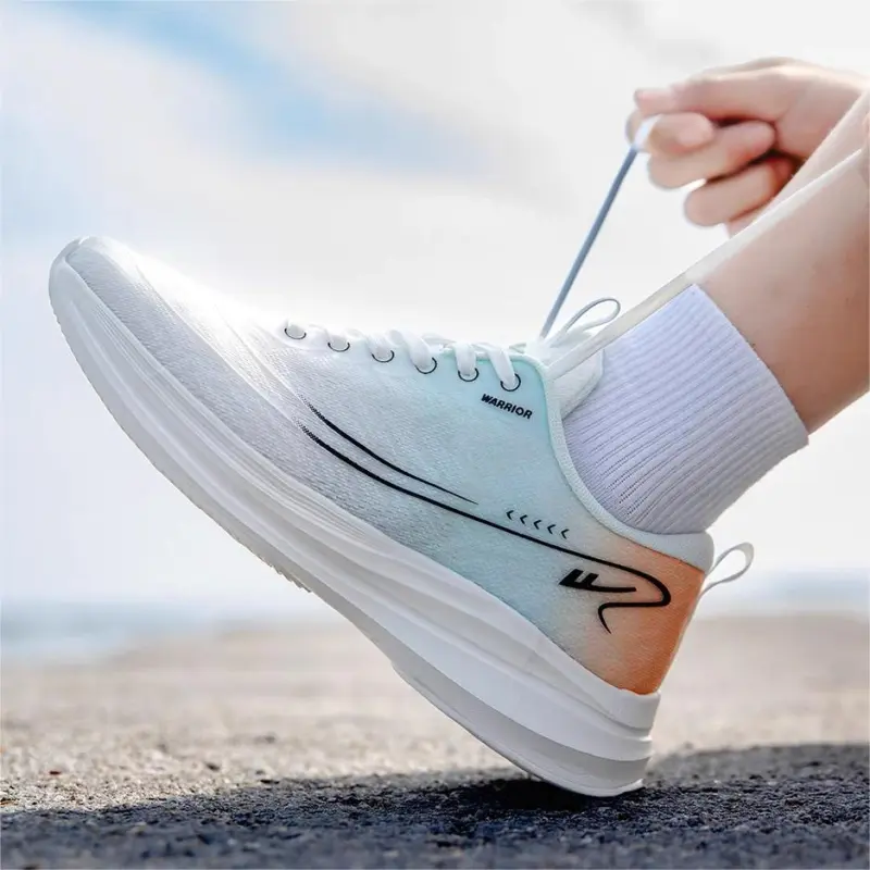 Warrior Warrior Wear resistant And Lightweight Low Top Casual Shoes Men's White Light Green Orange-7