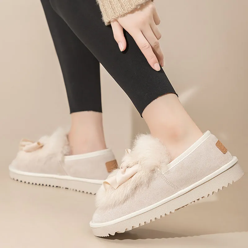 Warrior Warrior Warm Wear Resistant Slip Resistant Short Snow Boots Women's Beige-6