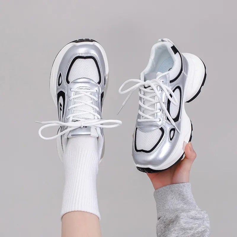 Warrior Wear resistant Non slip And Breathable Low Top Chunky Sneakers Women's-5