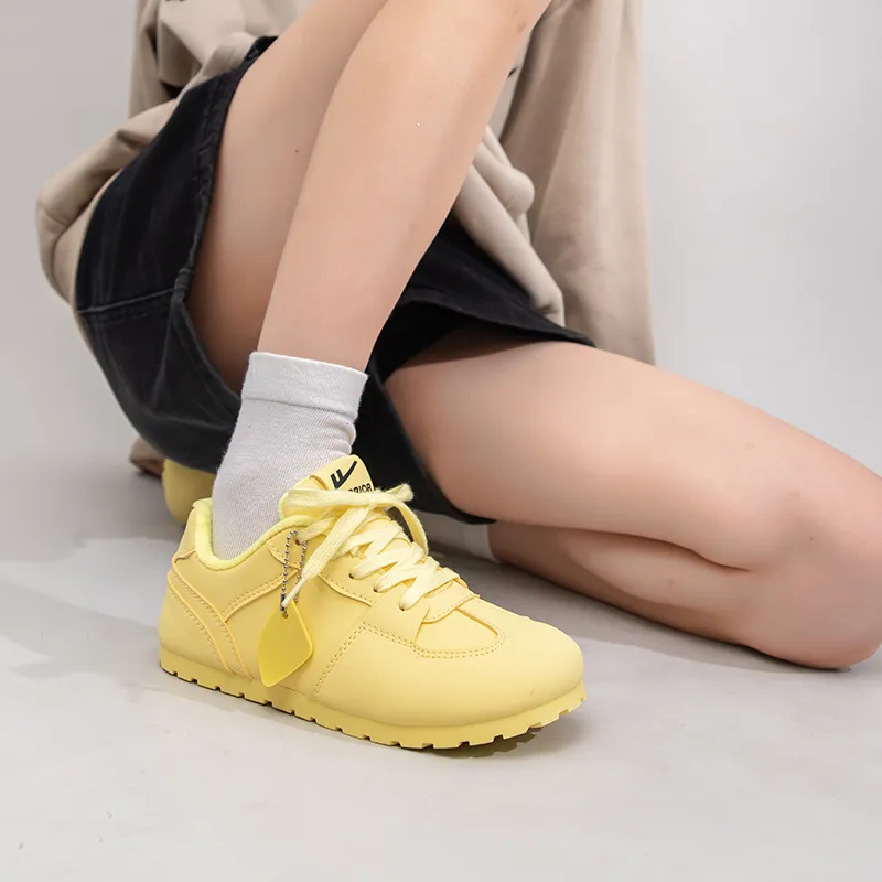 Warrior Warrior Fleece Lined Thin Fleece German Army Trainers Warm Low Top Casual Shoes Women's Yellow 1.0-7