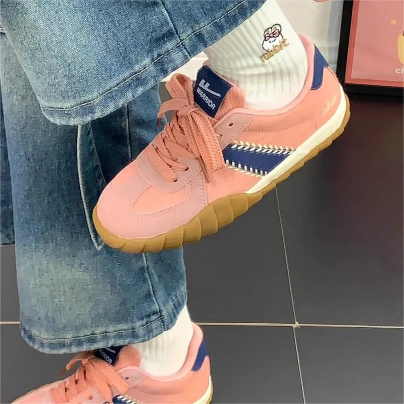 Warrior Warrior Height Increasing Lightweight Low Top Canvas Shoes Women's Pink Dark Blue-5