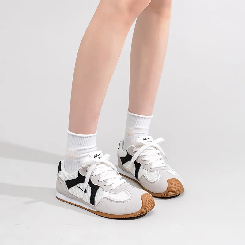 Warrior Abrasion Resistant Slip Resistant Low Top Casual Shoes Women's Light Gray Beige Black-5