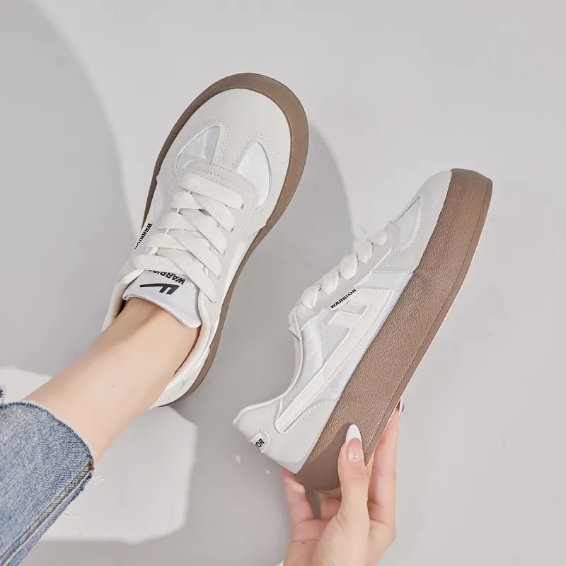 Warrior Breathable And Slip Resistant Low Top Canvas Shoes Women's Gray Silver Beige-5