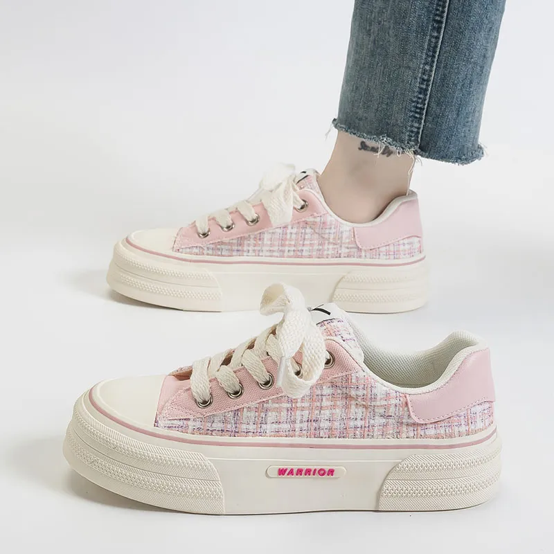 Warrior Wear Resistant Low Top Canvas Shoes Women's Pink-5