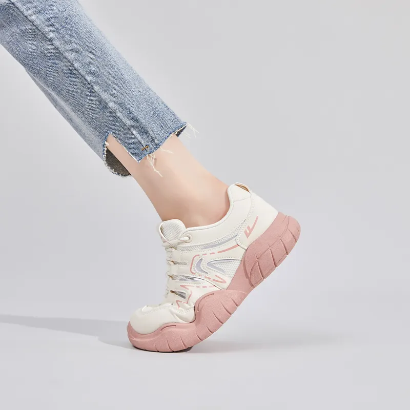 Warrior Anti Slip Wear Resistant Low Top Casual Shoes Women's Beige Pink-6