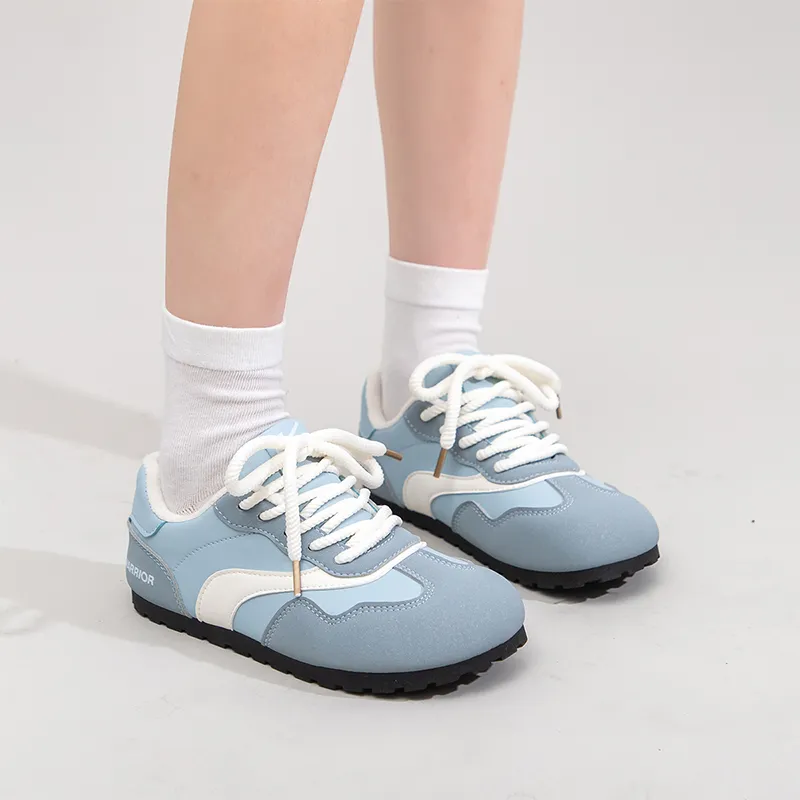 Warrior Warrior Fleece Lined Thin Fleece German Army Trainers Lightweight Low Top Casual Shoes Women's Blue 1.0-6