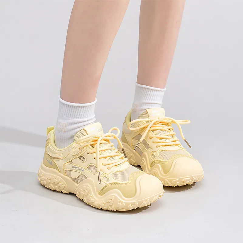 Warrior Abrasion Resistant Low Top Casual Shoes Women's Yellow-5