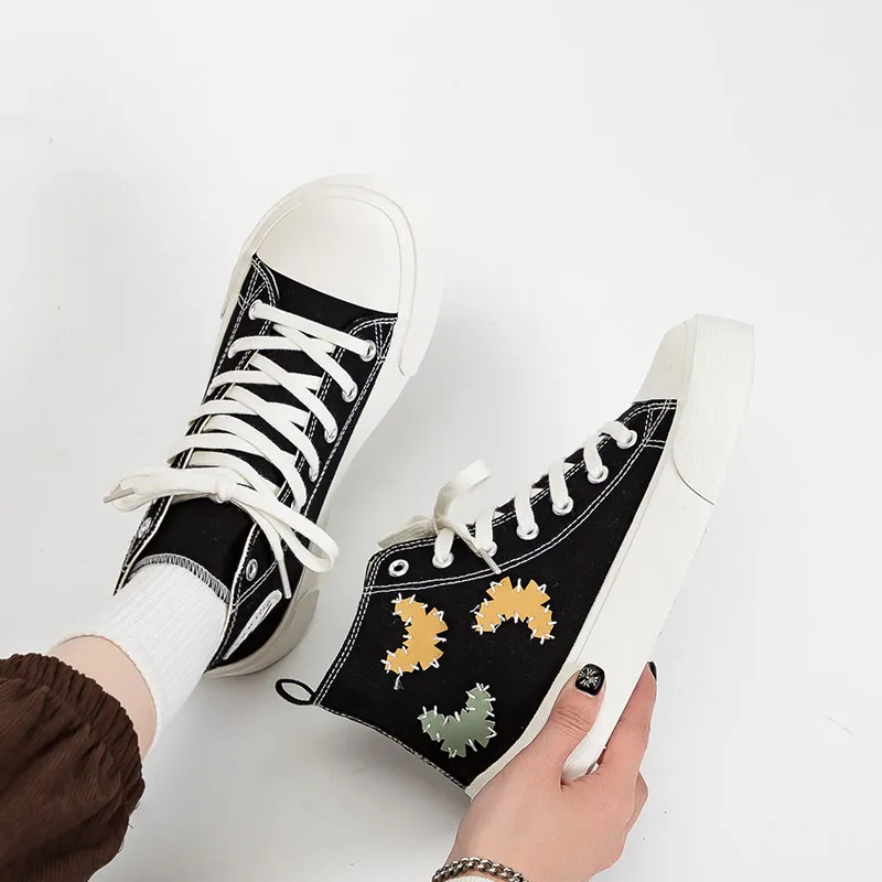 Warrior Lightweight Cushioning High Top Canvas Shoes Women's Black-8