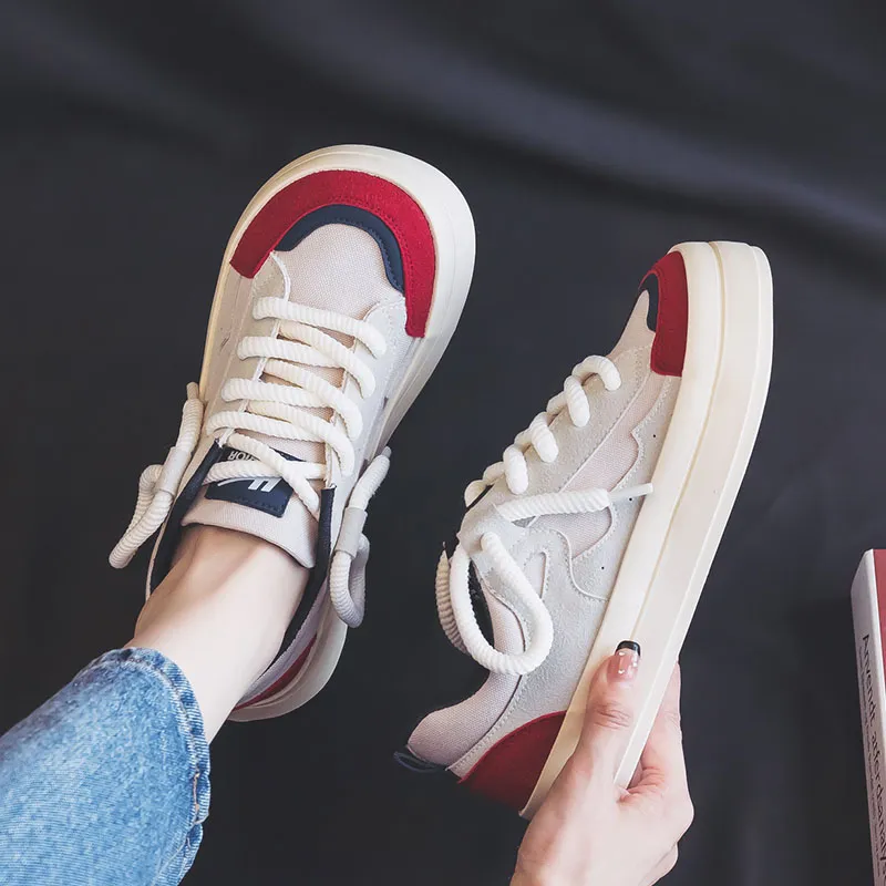 Warrior Warrior Wear resistant And Lightweight Low Top Canvas Shoes Women's Gray Blue Red-8