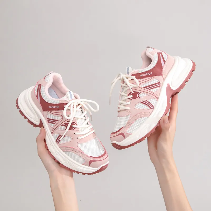 Warrior Warrior Wear Resistant Low Top Chunky Sneakers Women's Beige Pink-6