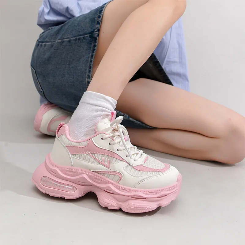 Warrior Warrior Lightweight Low Top Chunky Sneakers Women's Beige Pink 1.0-5