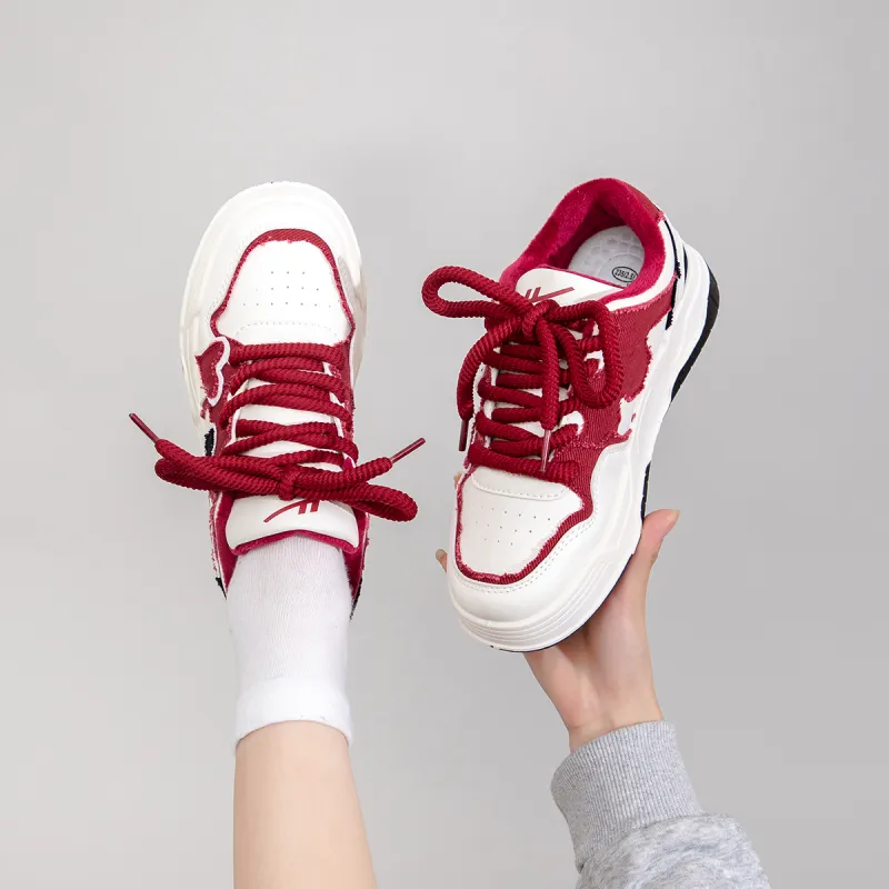 Warrior Thermal Low Top Skateboard Shoes Women's White Burgundy-5