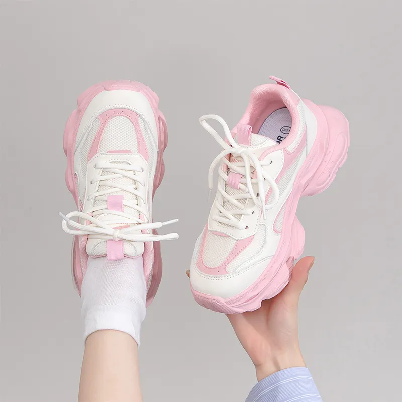 Warrior Warrior Lightweight Low Top Chunky Sneakers Women's Beige Pink 1.0-8