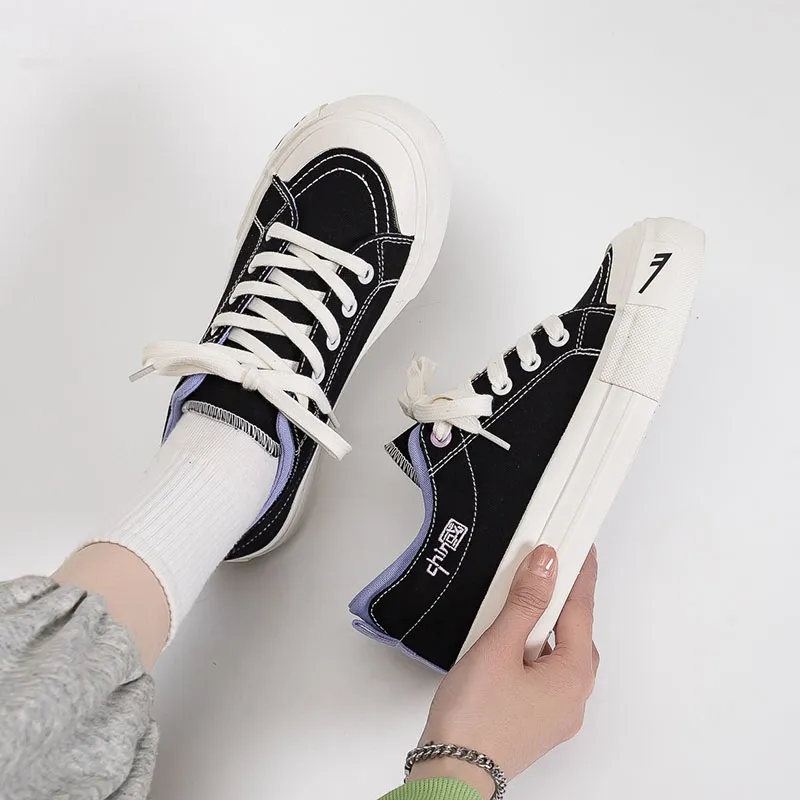 WARRIOR Canvas Shoes Women's Low Top Black-9