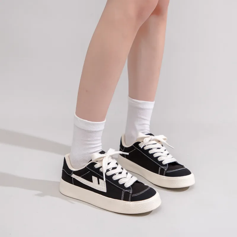 Warrior Wear resistant Lightweight Breathable And Non slip. Low Top Canvas Shoes Women's Black Beige 2.0-6
