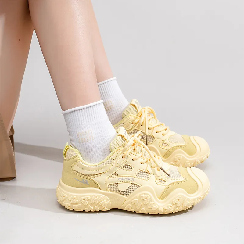 Warrior Abrasion Resistant Low Top Casual Shoes Women's Yellow-7