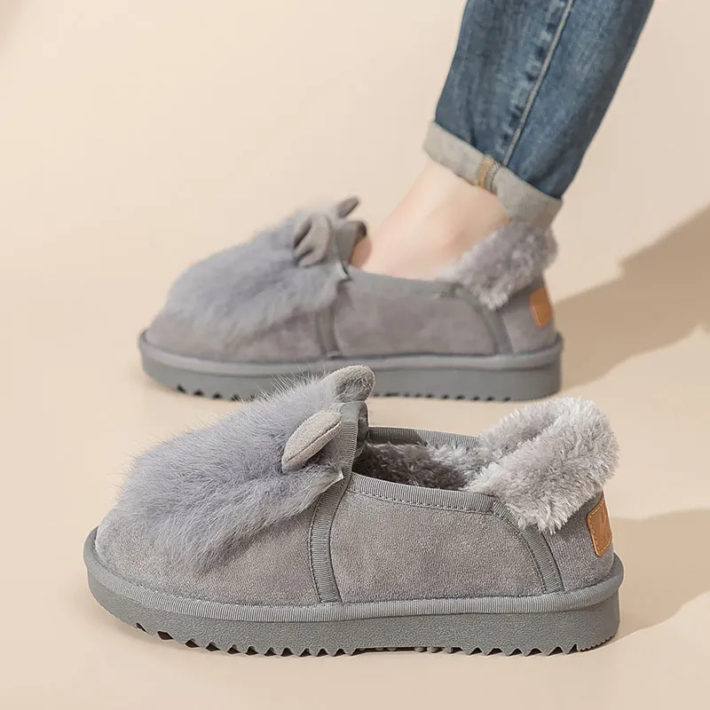 Warrior Warm Wear Resistant Slip Resistant Short Snow Boots Women's Gray-9