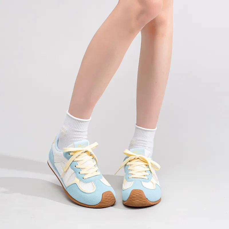 Warrior Abrasion Resistant Low Top Casual Shoes Women's Blue Beige Yellow-6