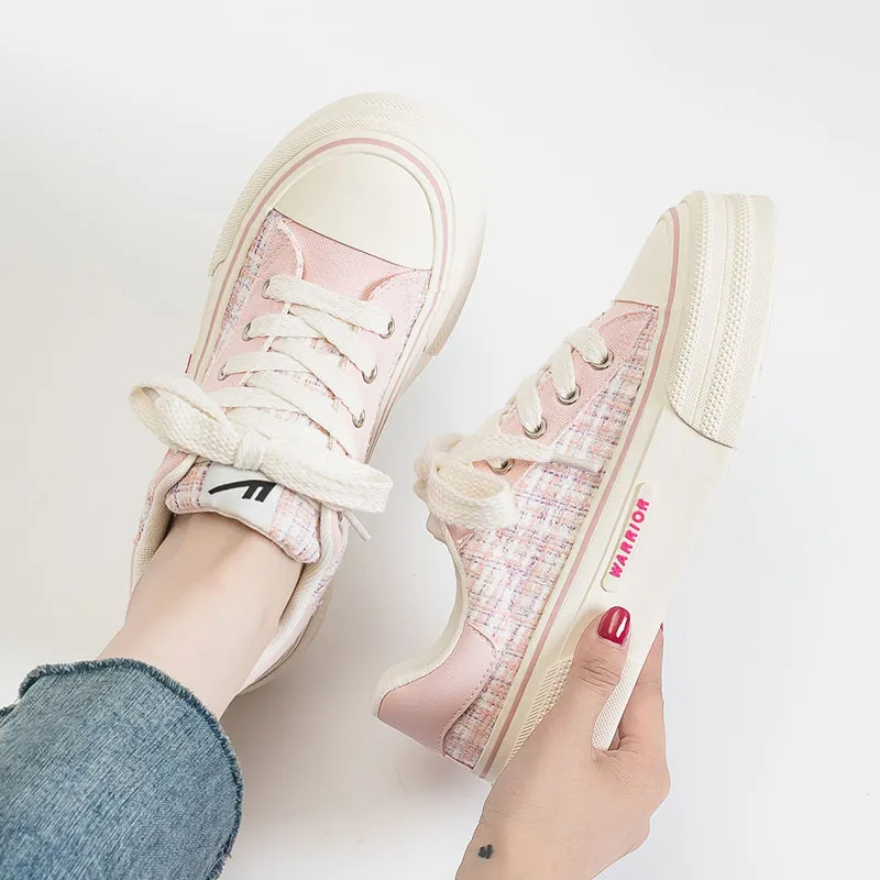 Warrior Wear Resistant Low Top Canvas Shoes Women's Pink-7