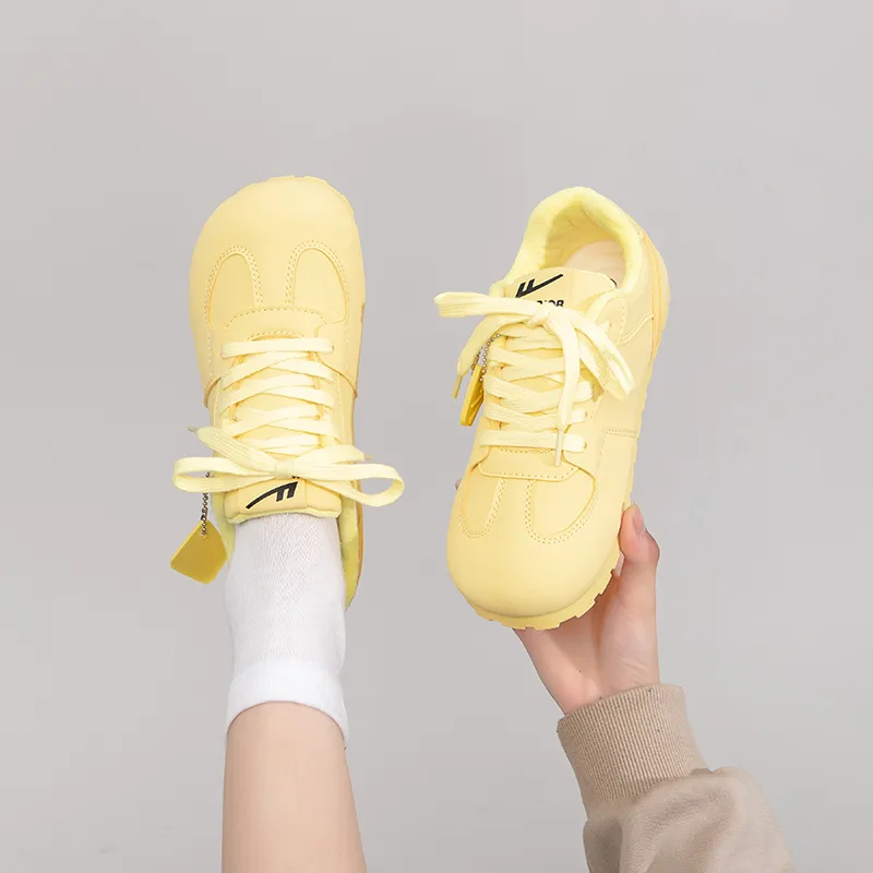 Warrior Warrior Fleece Lined Thin Fleece German Army Trainers Warm Low Top Casual Shoes Women's Yellow 1.0-5