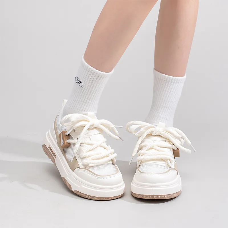 Warrior Abrasion Resistant Low Top Casual Shoes Women's White Khaki-6