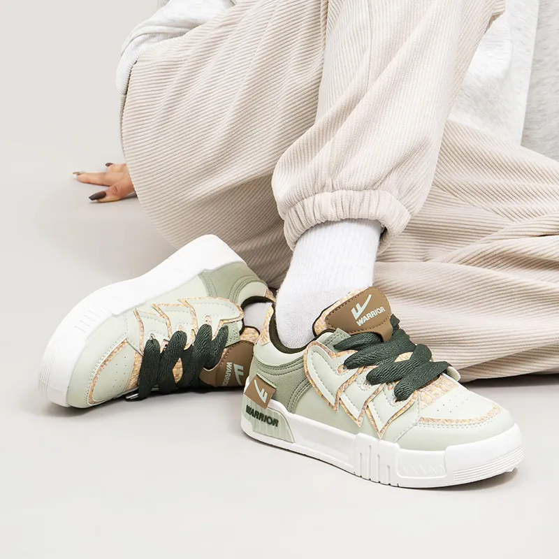 Warrior Warrior Wear Resistant Slip Resistant Low Top Skateboard Shoes Women's Tea Green-9
