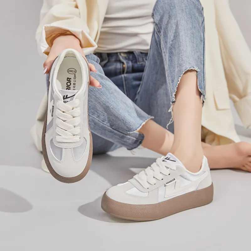 Warrior Breathable And Slip Resistant Low Top Canvas Shoes Women's Gray Silver Beige-7