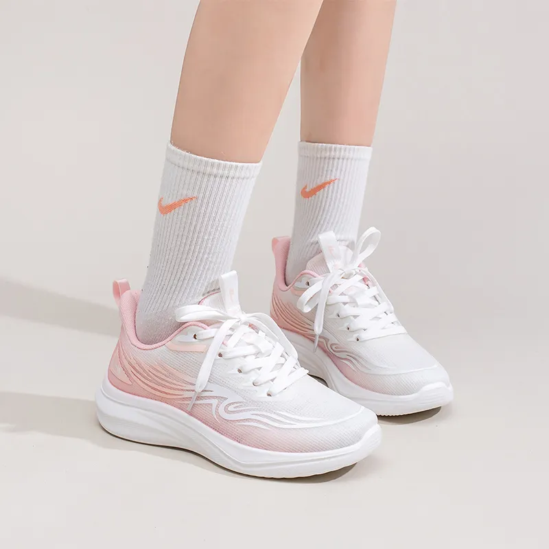 Warrior Cushioning, Wear Resistant Low Top Casual Training Running Shoes Women's White Pink-5