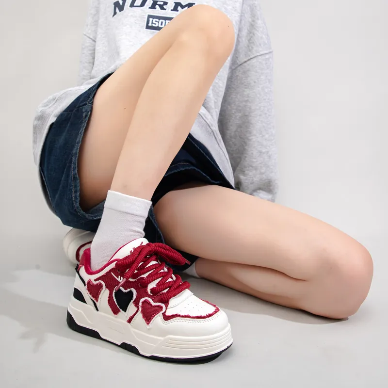 Warrior Thermal Low Top Skateboard Shoes Women's White Burgundy-7