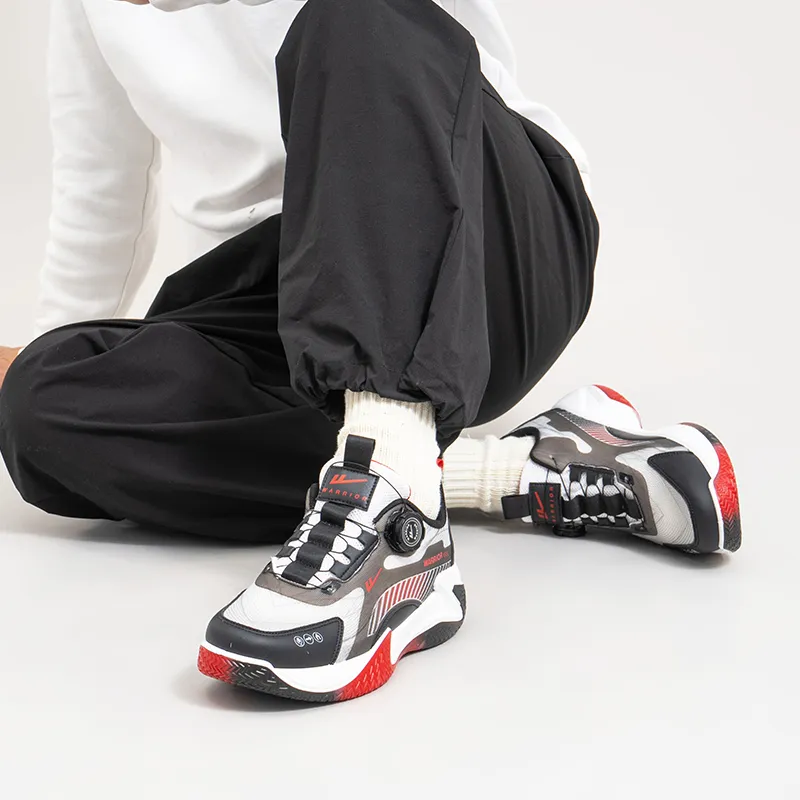 Warrior Warrior Wear resistant And Lightweight Low Top Basketball Shoes Men's White Black Red-7