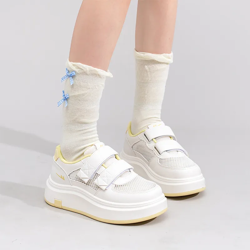 Warrior Abrasion Resistant Slip Resistant Low Top Casual Shoes Women's Beige Yellow-5