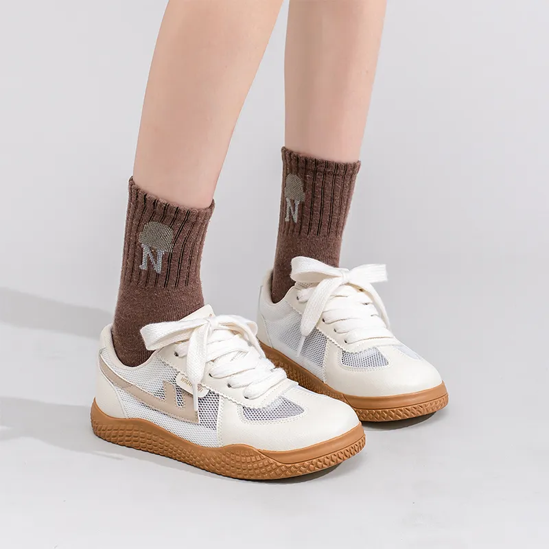 Warrior Abrasion Resistant Slip Resistant Low Top Casual Shoes Women's Beige Light Brown-5