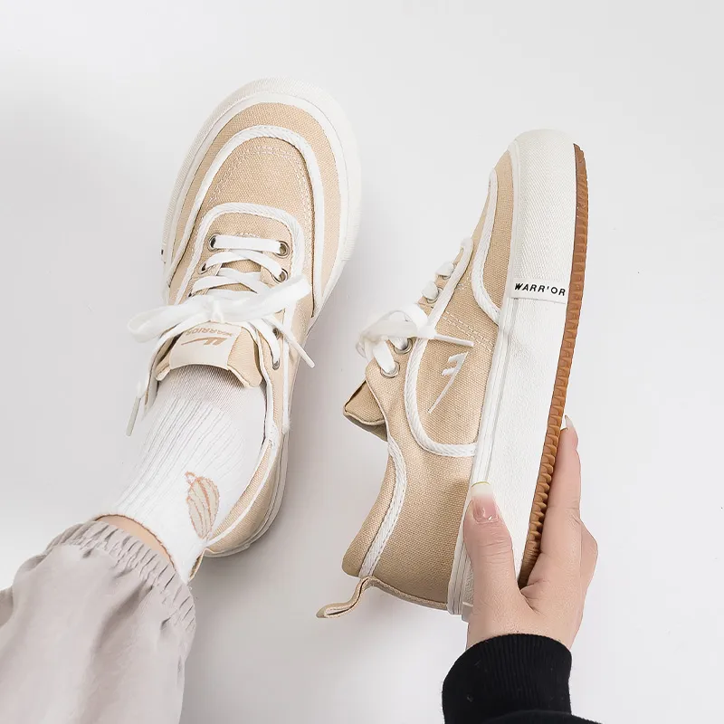 WARRIOR Canvas Shoes Women's Low Top Dark Beige-7