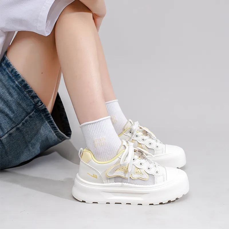 Warrior Abrasion Resistant Slip Resistant Low Top Casual Shoes Women's Beige Yellow-7