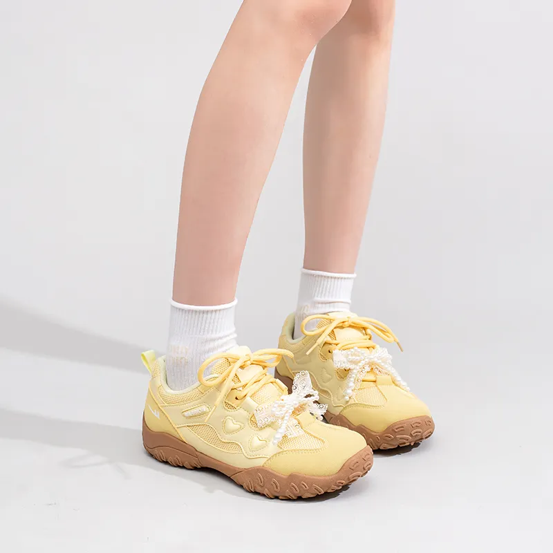 Warrior Abrasion Resistant Low Top Casual Shoes Women's Yellow-4