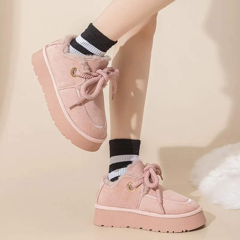 Warrior Warm Wear Resistant Slip Resistant Short Snow Boots Women's Pink-5