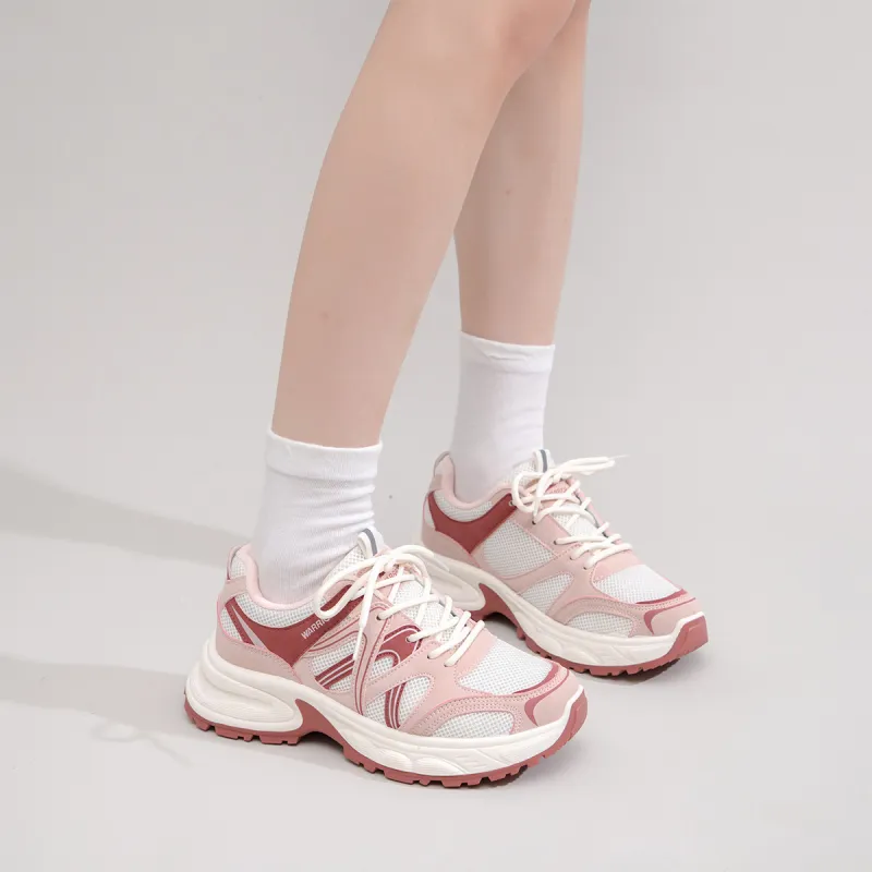 Warrior Warrior Wear Resistant Low Top Chunky Sneakers Women's Beige Pink-8