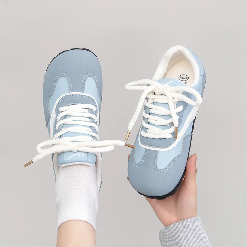 Warrior Warrior Fleece Lined Thin Fleece German Army Trainers Lightweight Low Top Casual Shoes Women's Blue 1.0-5