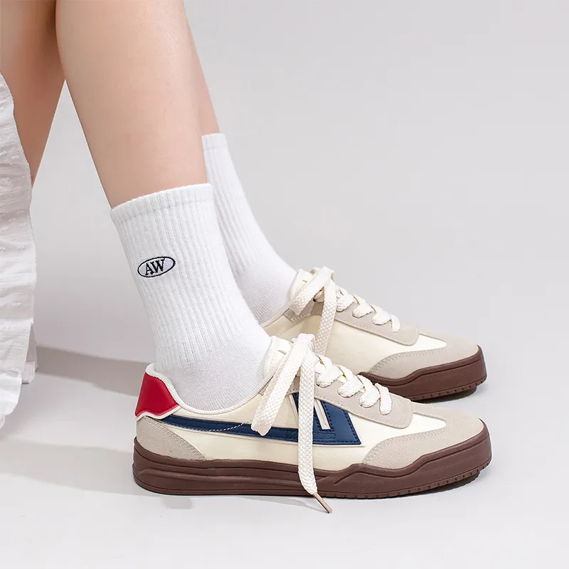 Warrior Abrasion Resistant Slip Resistant Low Top Canvas Shoes Women's Beige Gray Dark Blue-7