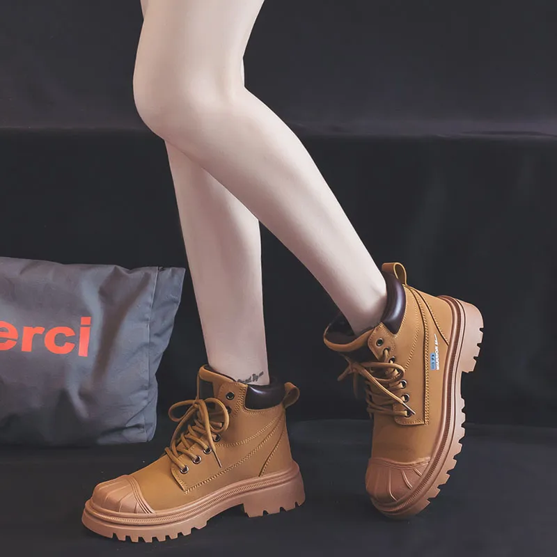 Warrior Short Martin Boot Women's Yellow Brown-6