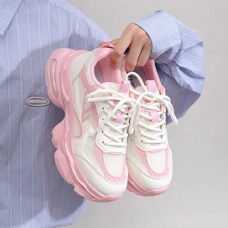 Warrior Warrior Lightweight Low Top Chunky Sneakers Women's Beige Pink 1.0-6