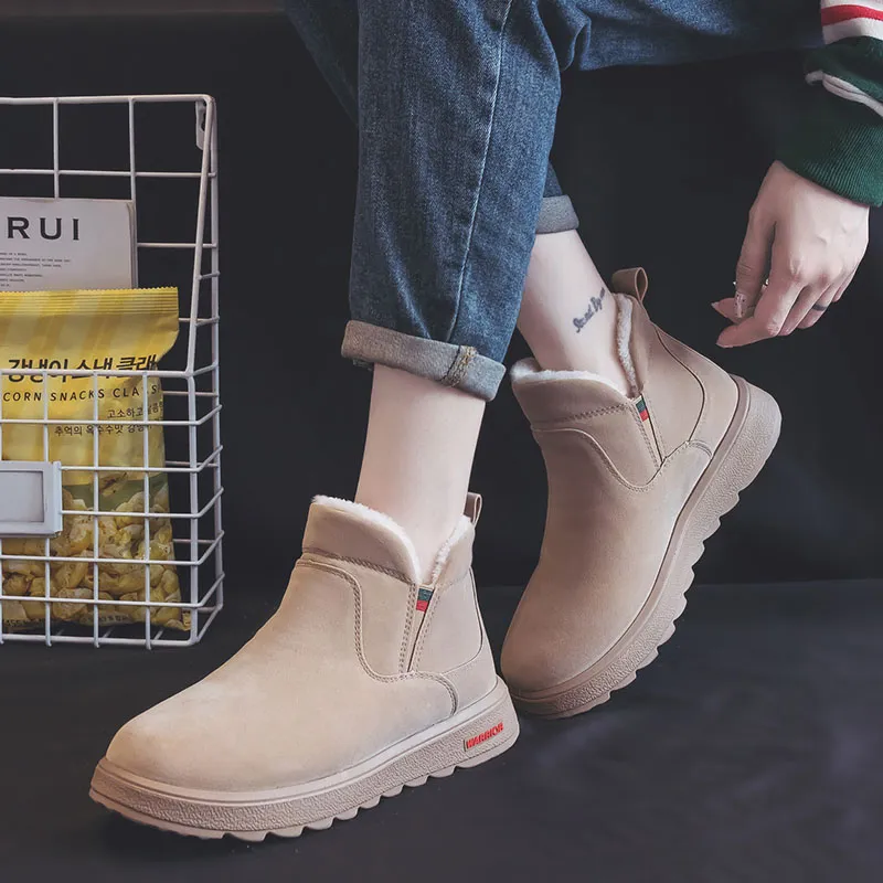 Warrior Warrior Warm Wear Resistant Slip Resistant Short Snow Boots Women's Beige-6