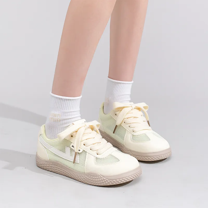 Warrior Abrasion Resistant Low Top Casual Shoes Women's Light Yellow Rice-5