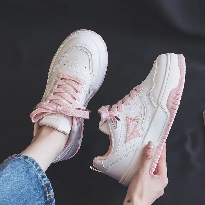 Warrior Warrior Wear Resistant Slip Resistant Low Top Skateboard Shoes Women's Beige Pink-6