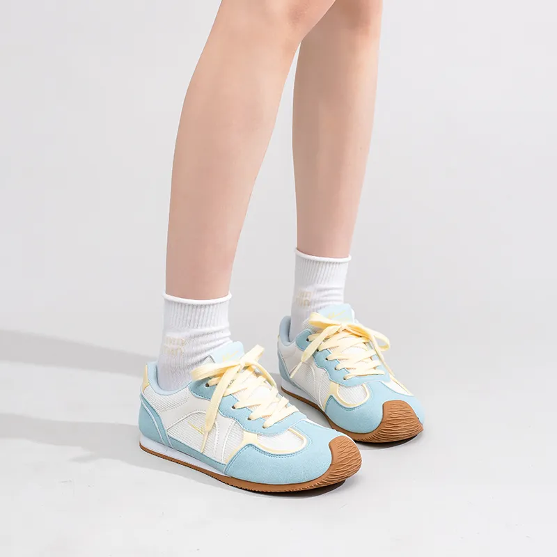 Warrior Abrasion Resistant Low Top Casual Shoes Women's Blue Beige Yellow-5