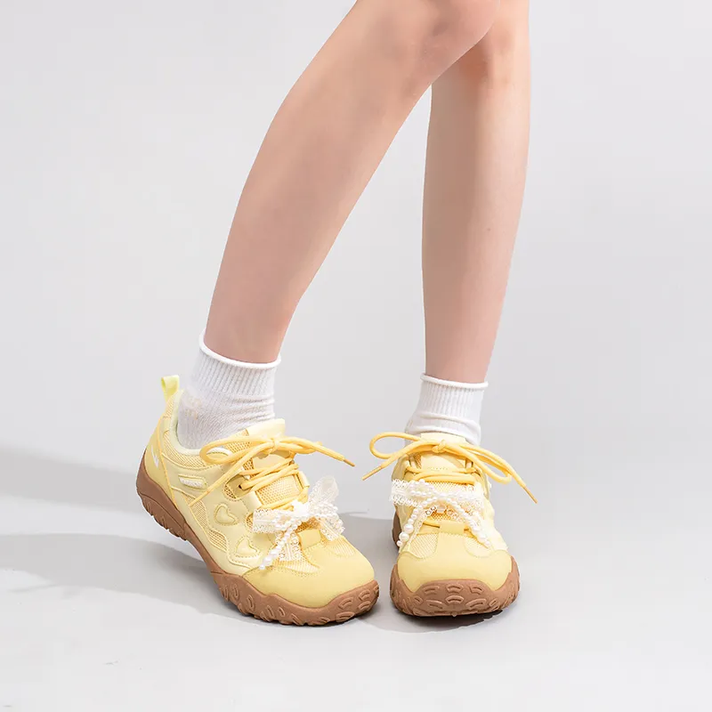 Warrior Abrasion Resistant Low Top Casual Shoes Women's Yellow-5