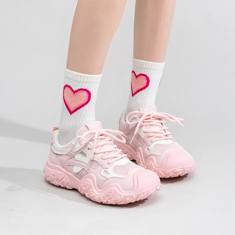 Warrior Abrasion Resistant Low Top Casual Shoes Women's Pink Beige-5