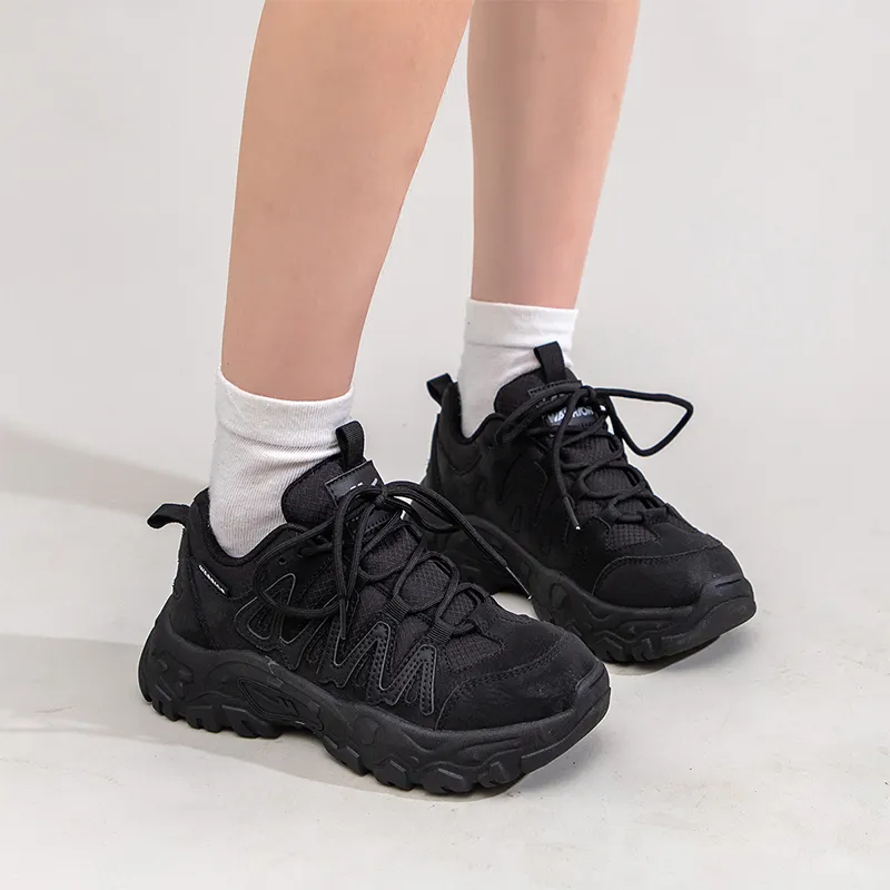 Warrior Warrior Chunky Sneakers Lightweight Low Top Casual Shoes Women's Black 1.0-6