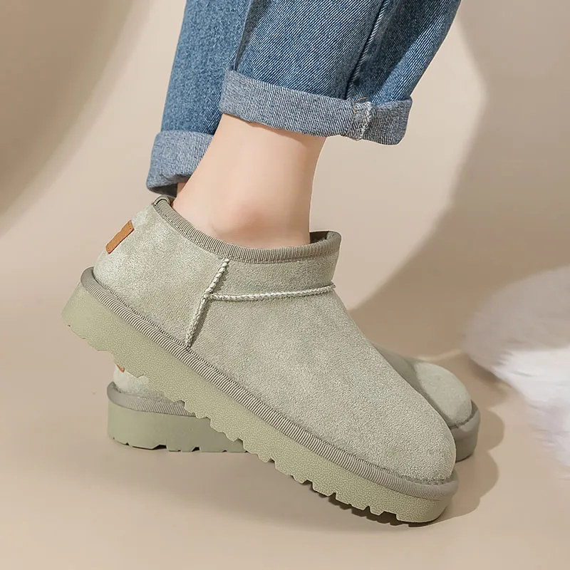 Warrior Warm Wear Resistant Slip Resistant Short Snow Boots Women's Green-5