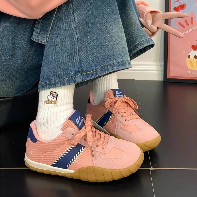 Warrior Warrior Height Increasing Lightweight Low Top Canvas Shoes Women's Pink Dark Blue-6
